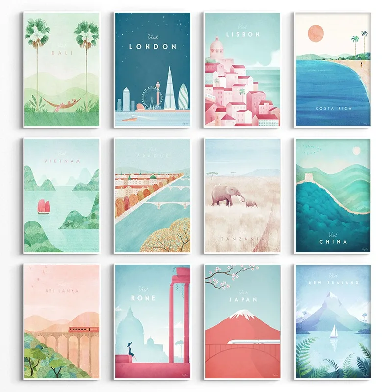 Resin Art And Deco - World Minimalist Travel Posters Paris Rome