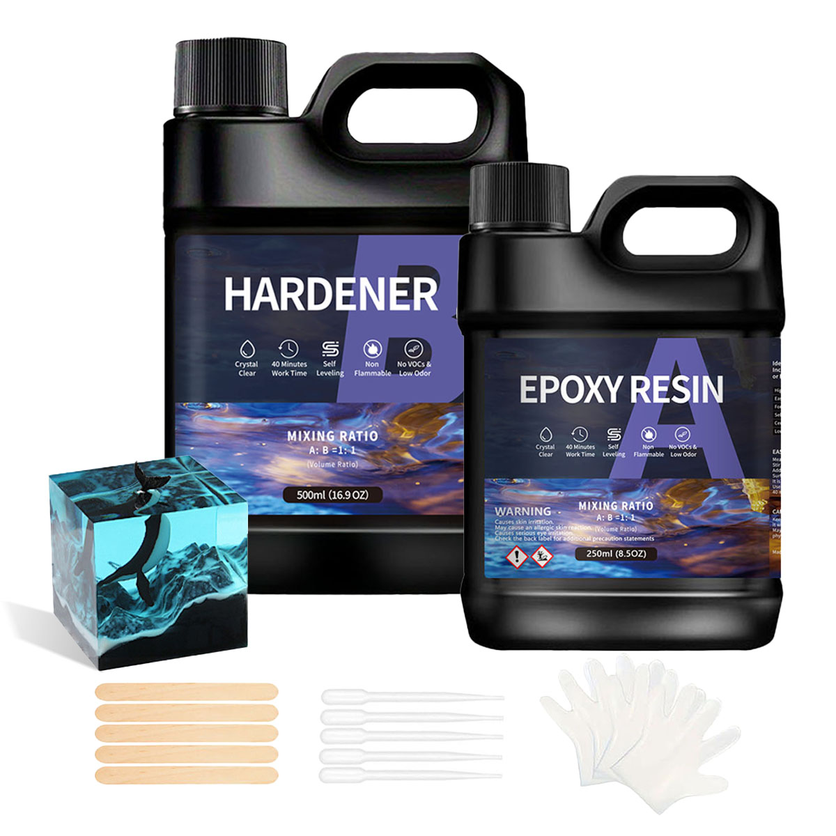 Resin Art Ratio - Professional AB Epoxy Resin Kit 1:1