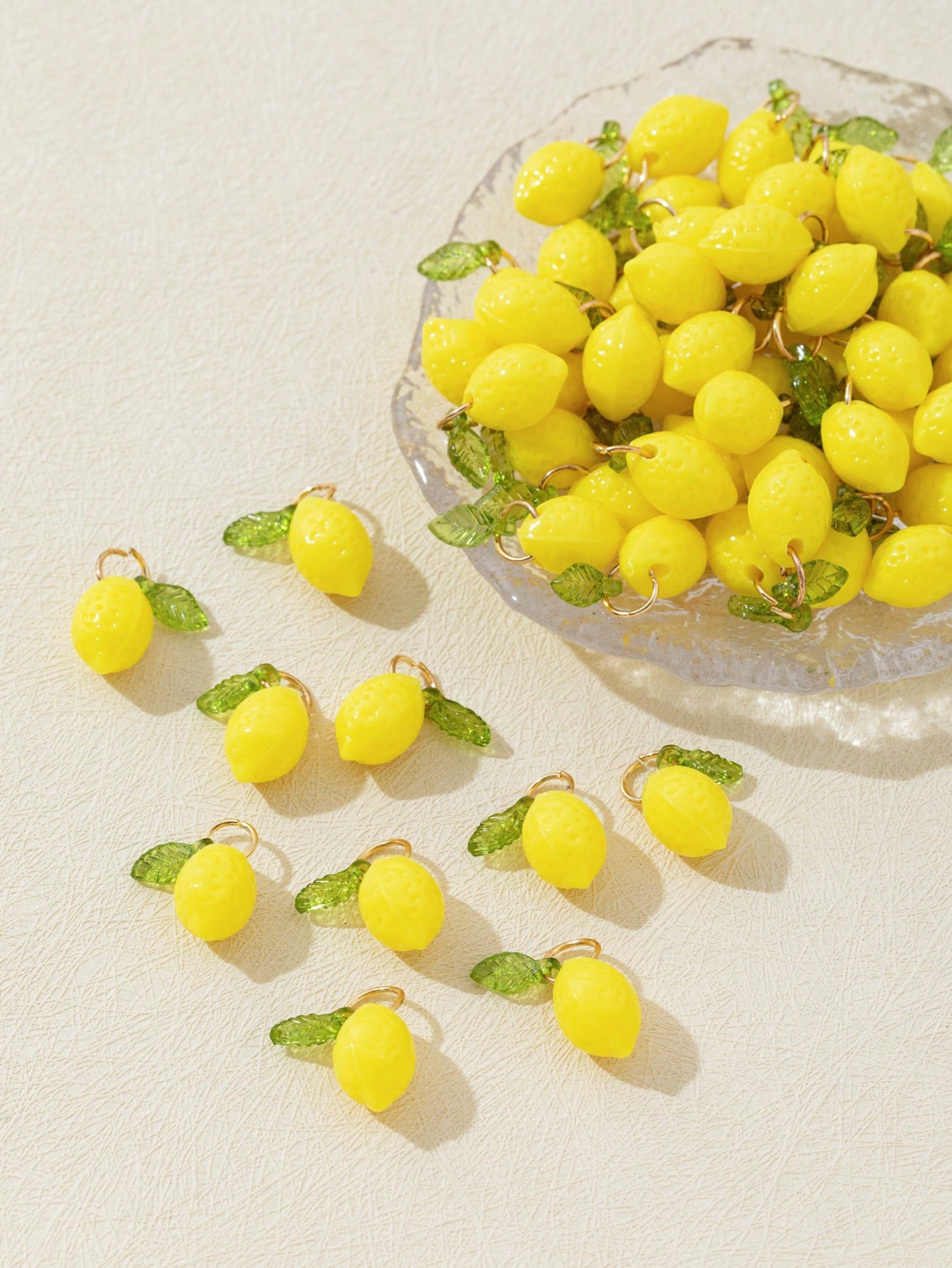 Resin Art Craft - 10Pcs 3D Lemon Resin Charms Pendants