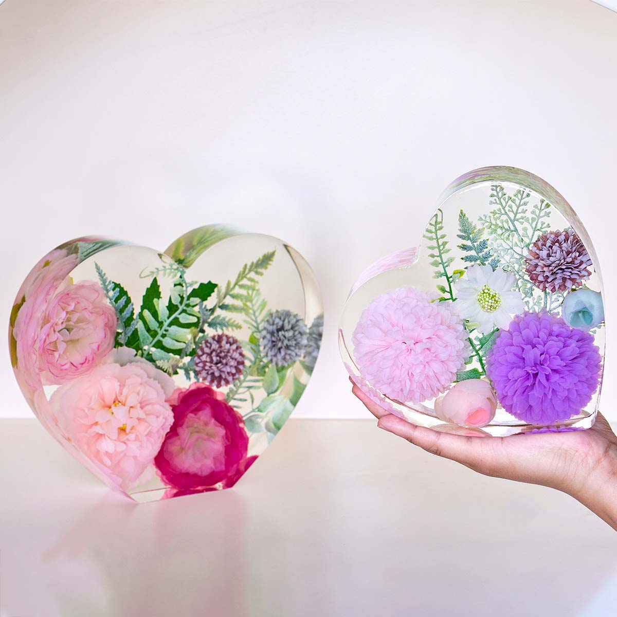 Resin Art Mold - Heart Hexagon Ornament Bookend Silicone Mold