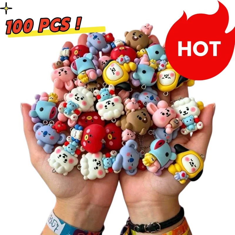 Resin Art Craft - 7pcs BT21 Resin Cartoon Charm DIY