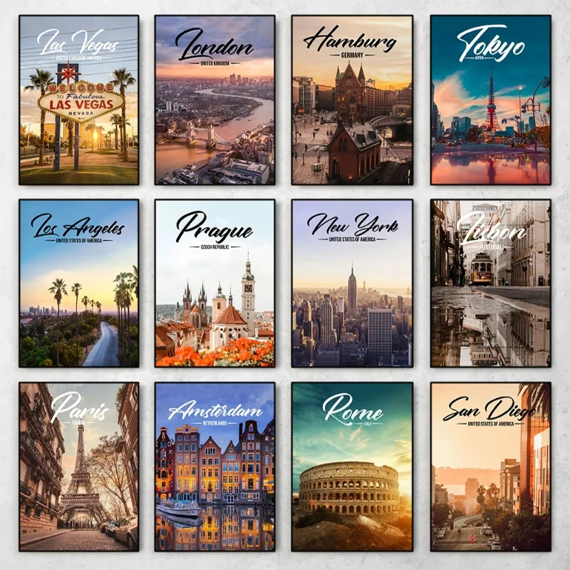 Resin Art And Deco - World Famous Cities Posters London Paris