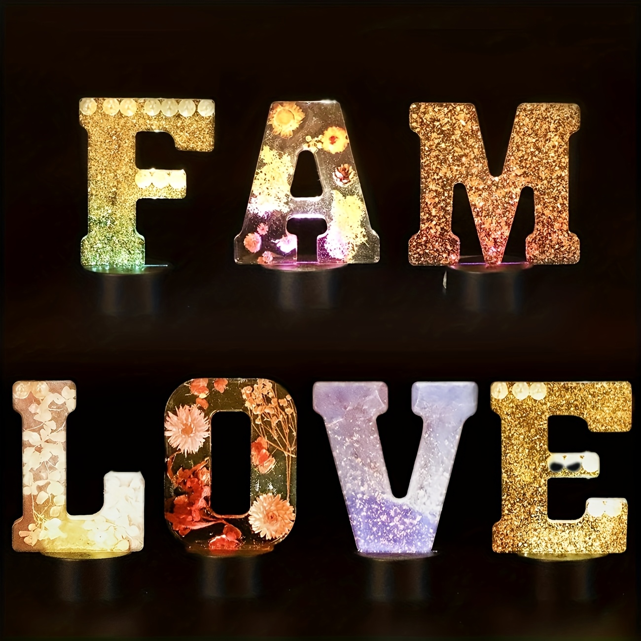 Resin Art Mold - 7-Inch Large Letter Resin Mold, 3D