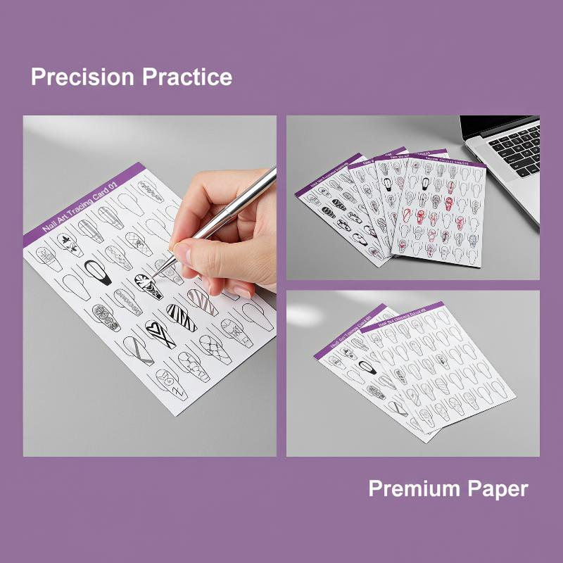 Resin Art Guide Free - 10pcs Nail Art Lines Practice Paper