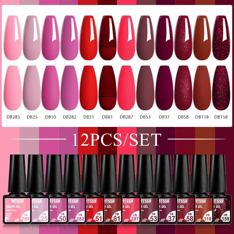 MTSSII 12Pcs/Set Nude Skin Col - Uv Lamp Nail Resin recension och pris