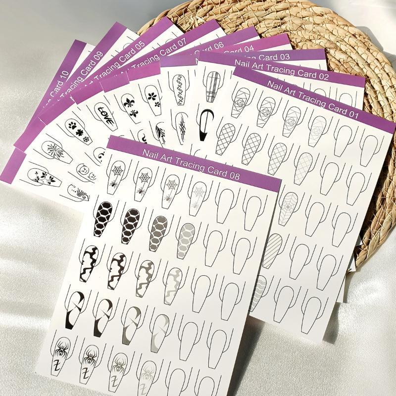 10pcs Nail Art Lines Practice  - Resin Art Guide Free recension och pris