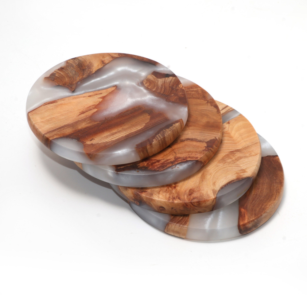 Drink Coaster Set, Wooden Bar  - Resin Art Work recension och pris