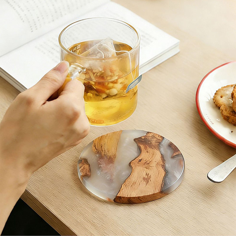 Drink Coaster Set, Wooden Bar  - Resin Art Work recension och pris