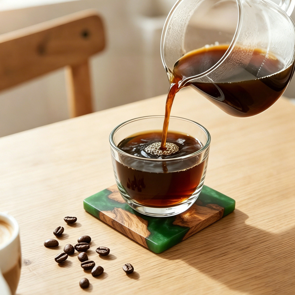 Drink Coaster Set, Wooden Bar  - Resin Art Work recension och pris