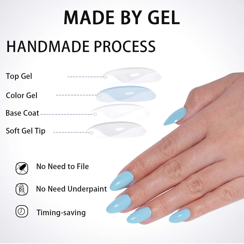 VITAGWX 32pcs Press on Nails A - Resin Art Glitter recension och pris