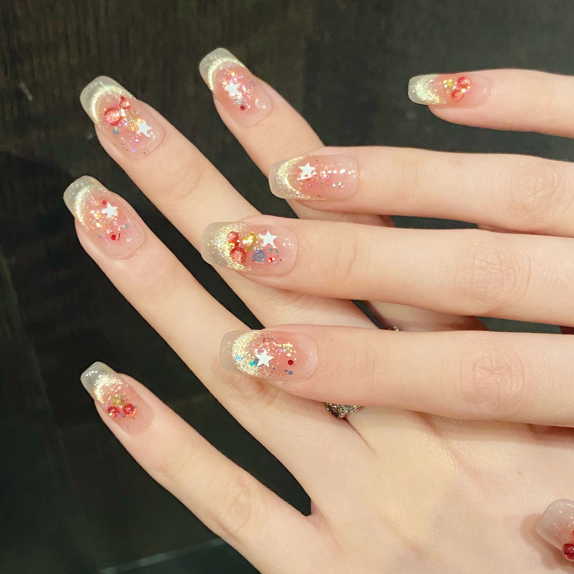 10pcs Sweet Cherry Press On Na - Resin Art Glitter recension och pris