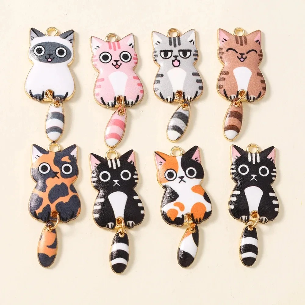 10Pcs 16×39mm Cute Cartoon Cat - Resin Art Craft recension och pris