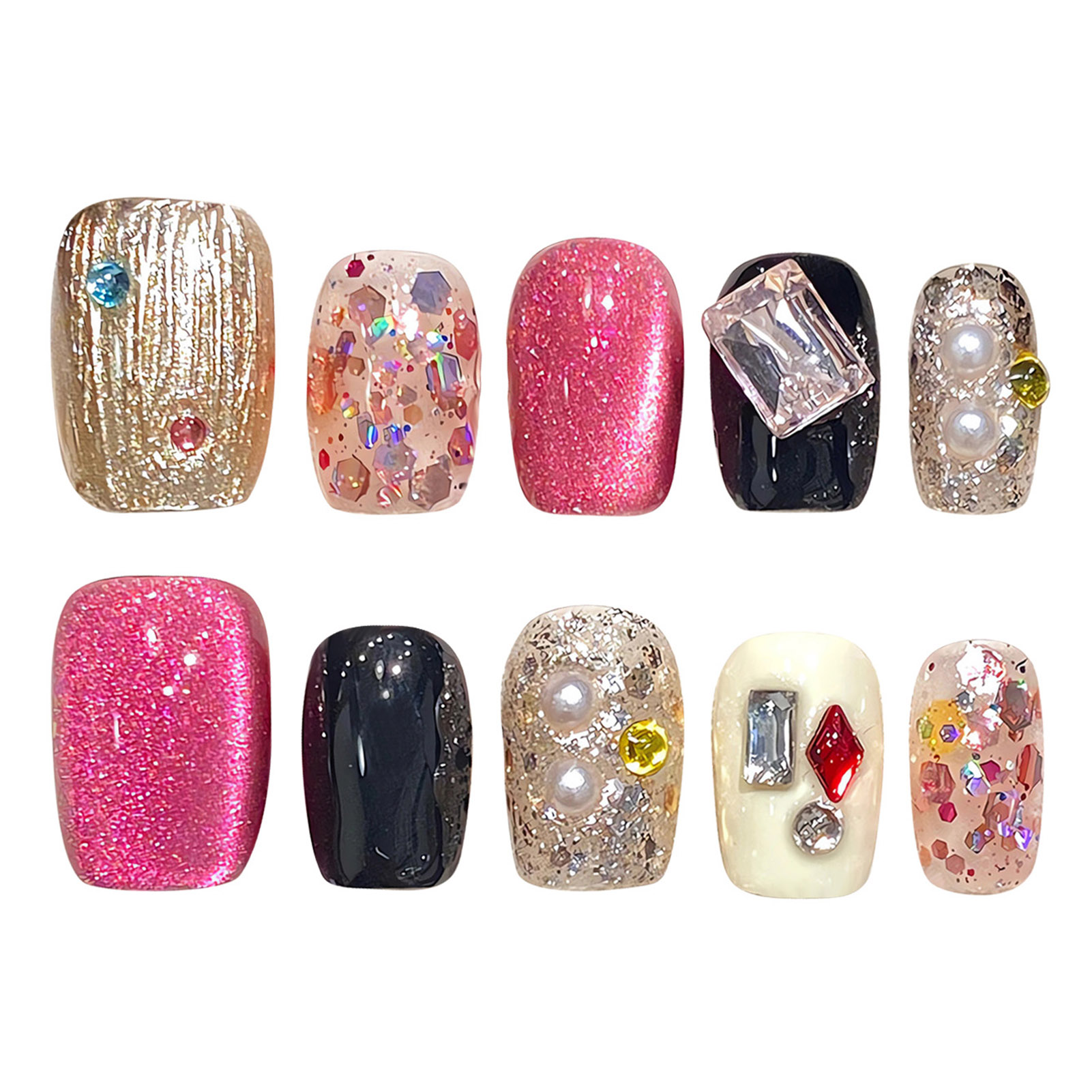 Handmade Press on Nails Glitte - Resin Art And Deco recension och pris