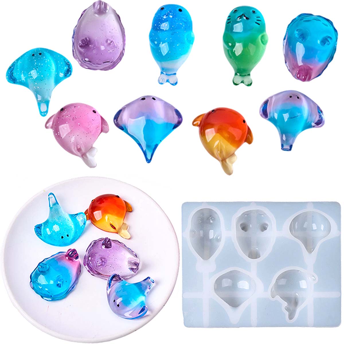 3D Healing Kawaii Manta Ray Wh - Resin Art Mold recension och pris
