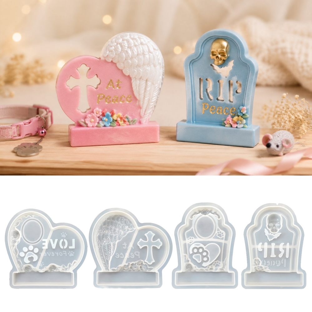S0304 Heart-Shaped Tombstone M - Resin Art Mold recension och pris