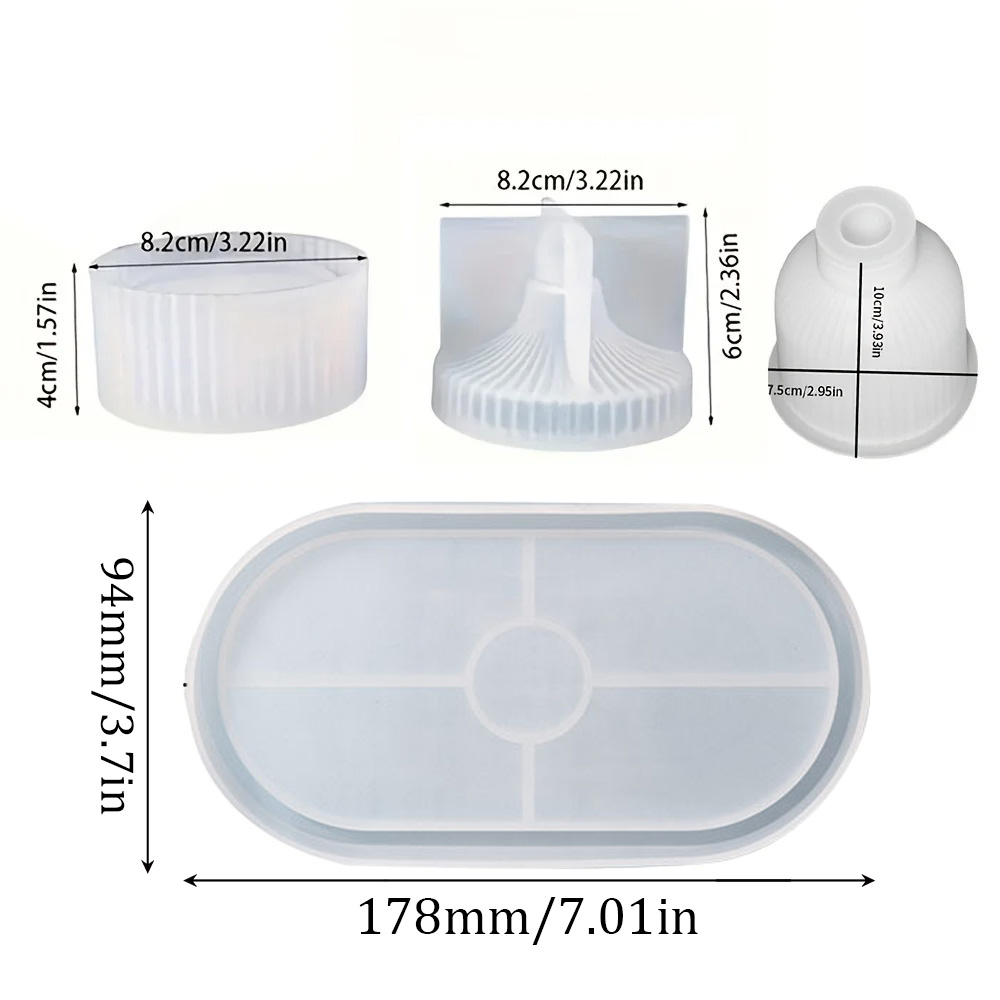 4pcs Silicone Molds Oval Tray  - Resin Art Mold recension och pris