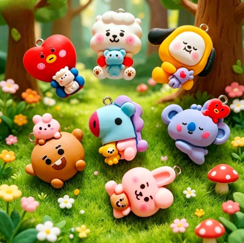7pcs BT21 Resin Cartoon Charm  - Resin Art Craft recension och pris