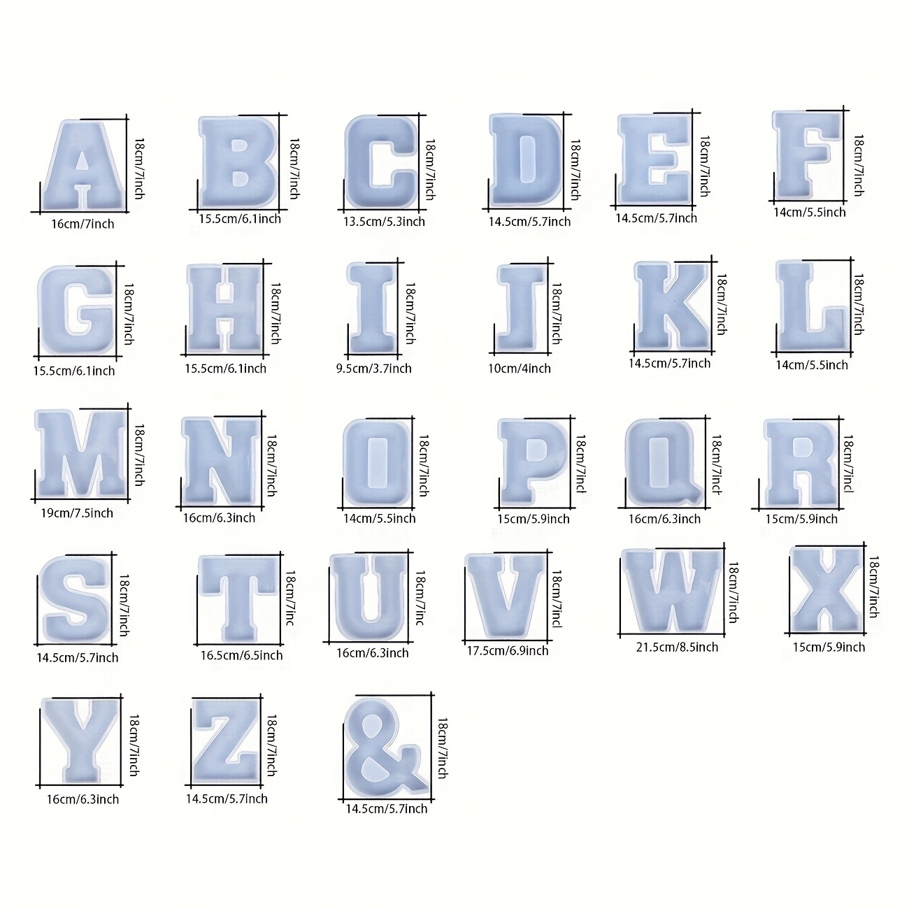 7-Inch Large Letter Resin Mold - Resin Art Mold recension och pris