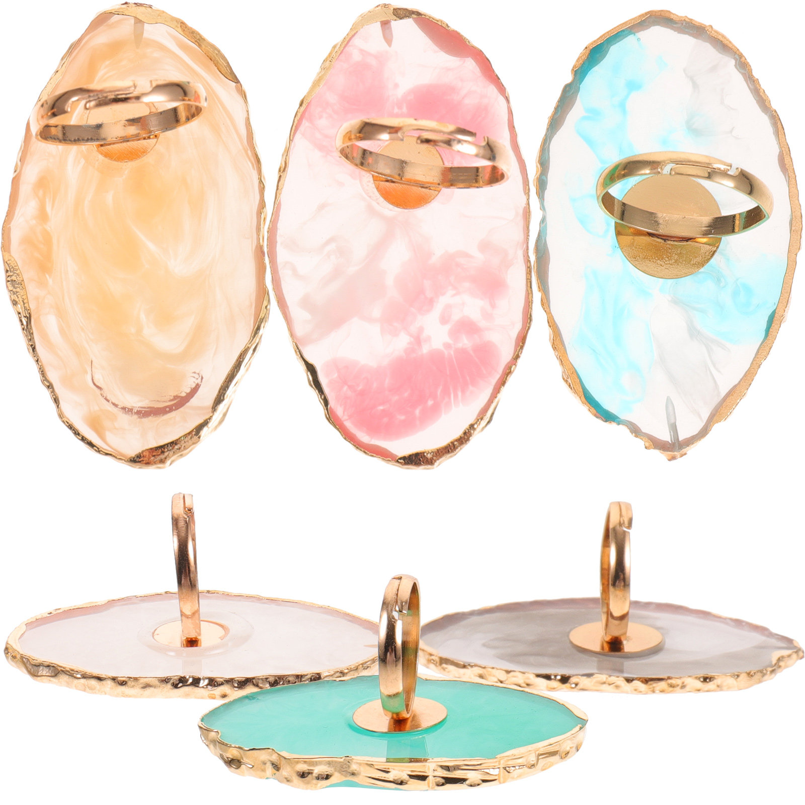 6Pcs Resin Nail Color Mixing P - Resin Art Ring Design recension och pris