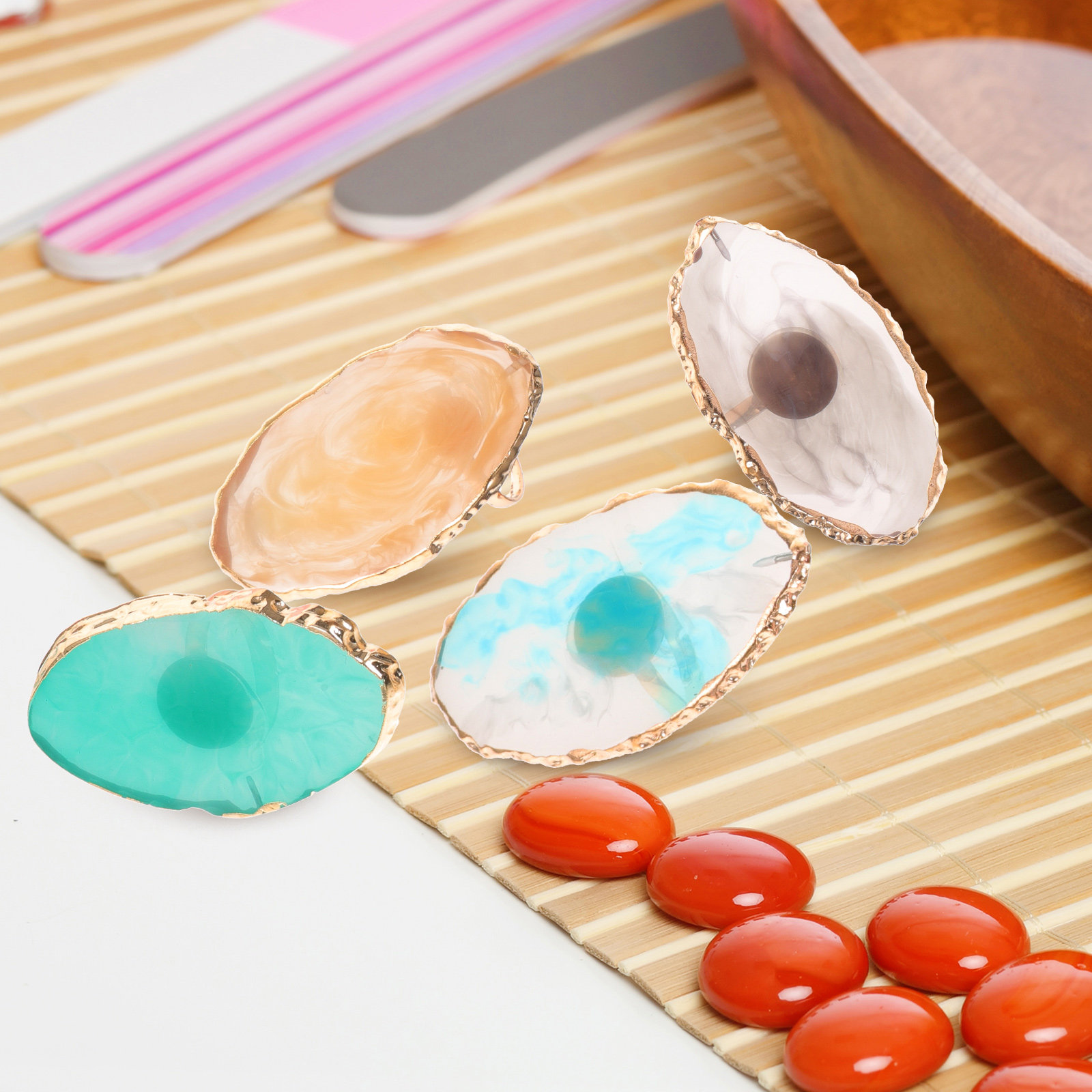 6Pcs Resin Nail Color Mixing P - Resin Art Ring Design recension och pris