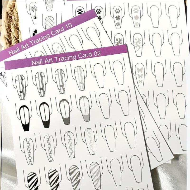 10pcs Nail Art Lines Practice  - Resin Art Guide Free recension och pris